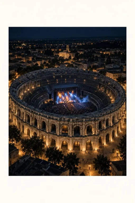 Metallica aux arènes de Nîmes pendant le concert du 7 juillet 2009
