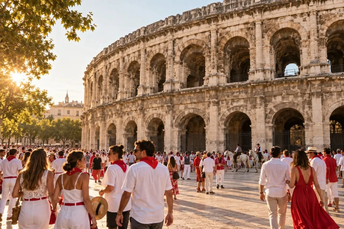 Arènes de Nîmes pendant la Feria de Nîmes 2026