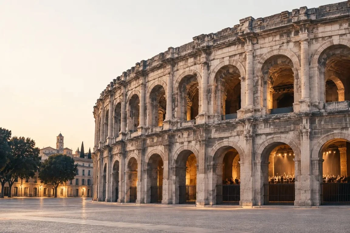 Les Arènes de Nîmes lors du concert de Roberto Alagna aux Arènes de Nîmes