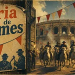 Feria de Nîmes 2024 : affiche vintage et arènes de Nîmes