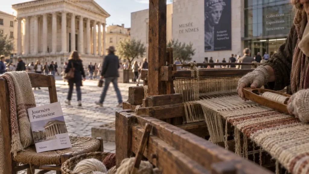 Journée du patrimoine nîmes : tissage ancien et visiteurs