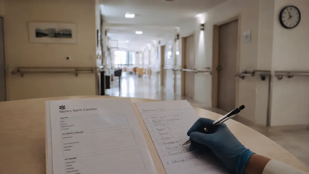 nimes serre cavalier : dossier médical pour admission unité Alzheimer
