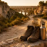 Randonnée dans le gard, Pont du Gard au coucher du soleil