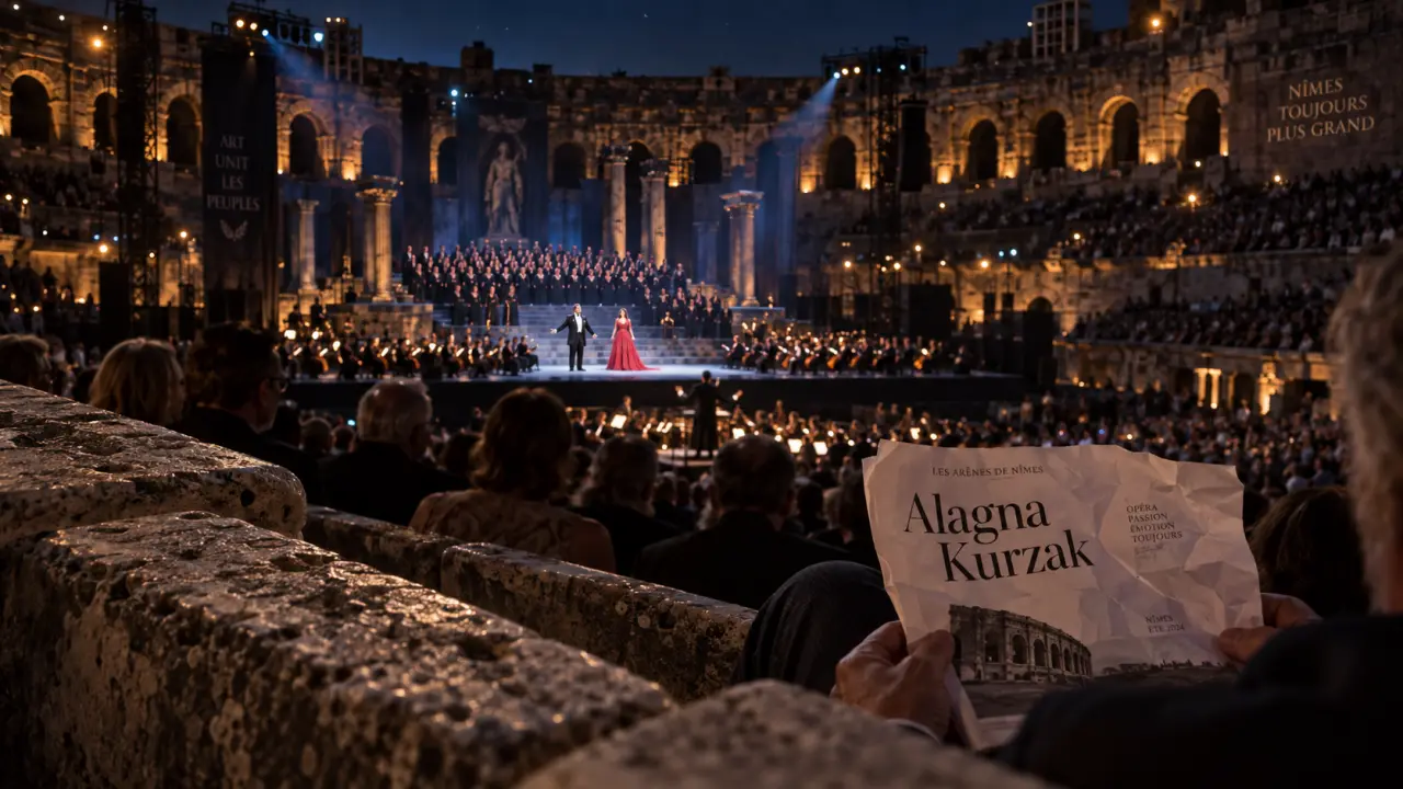 Roberto Alagna aux arènes de Nîmes 2025, concert lyrique sur scène