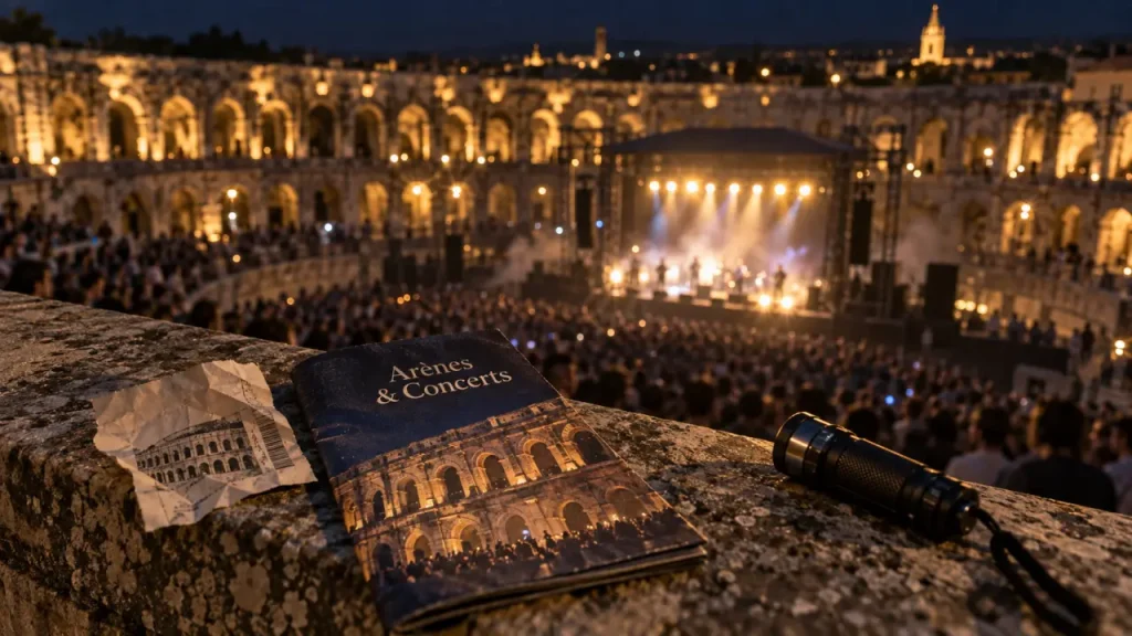 Spectacle arènes de nîmes : concert dans l’arène illuminée